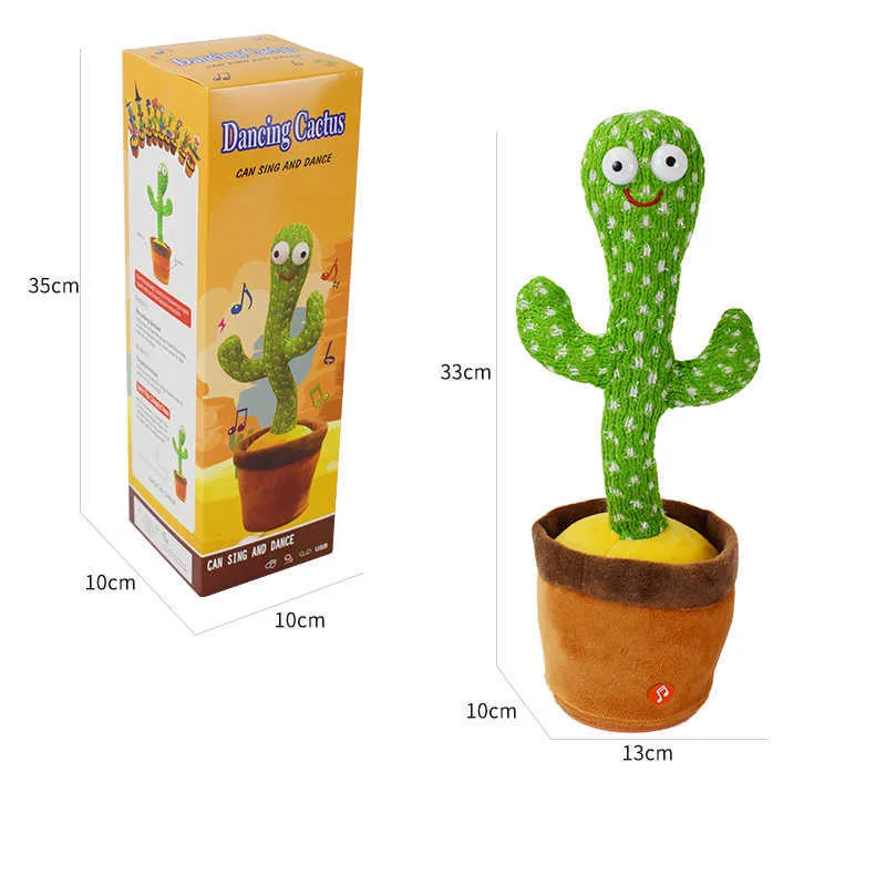 USB Rechargable Cute Talking Dancing Cactus Plush Toy Electronic