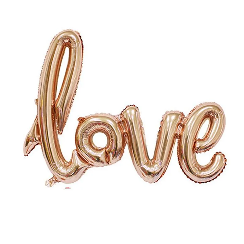 Aşk Mektubu Balon Yıldönümü Düğün Sevgililer Doğum Günü Partisi Dekorasyon Alüminyum Film Şampanya Romantik Dekor Props Rra267