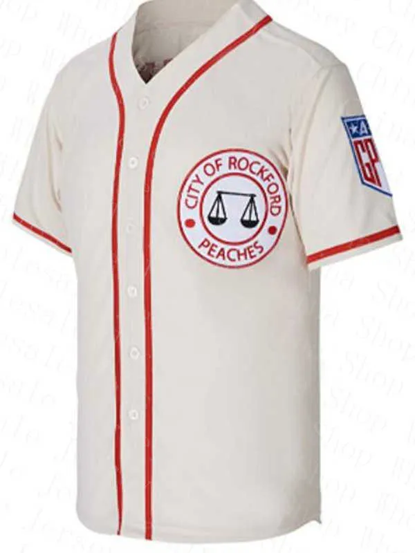 NOVITÀ College Baseball indossa maglie da baseball 43 Jimmy Dugan 8 Dottie Hinson Jersey City of Rockford Peaches A League of Their Own Man Women Y