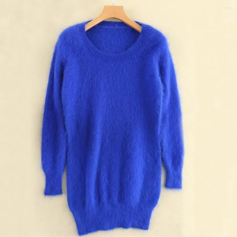 Kadın Sweaters Gerçek Yumuşak Mink Kaşmir Kazaklar Kadınlar İçin Çok Renkler Fabrika Damlası Doğal Uzun Elbise TBSR872