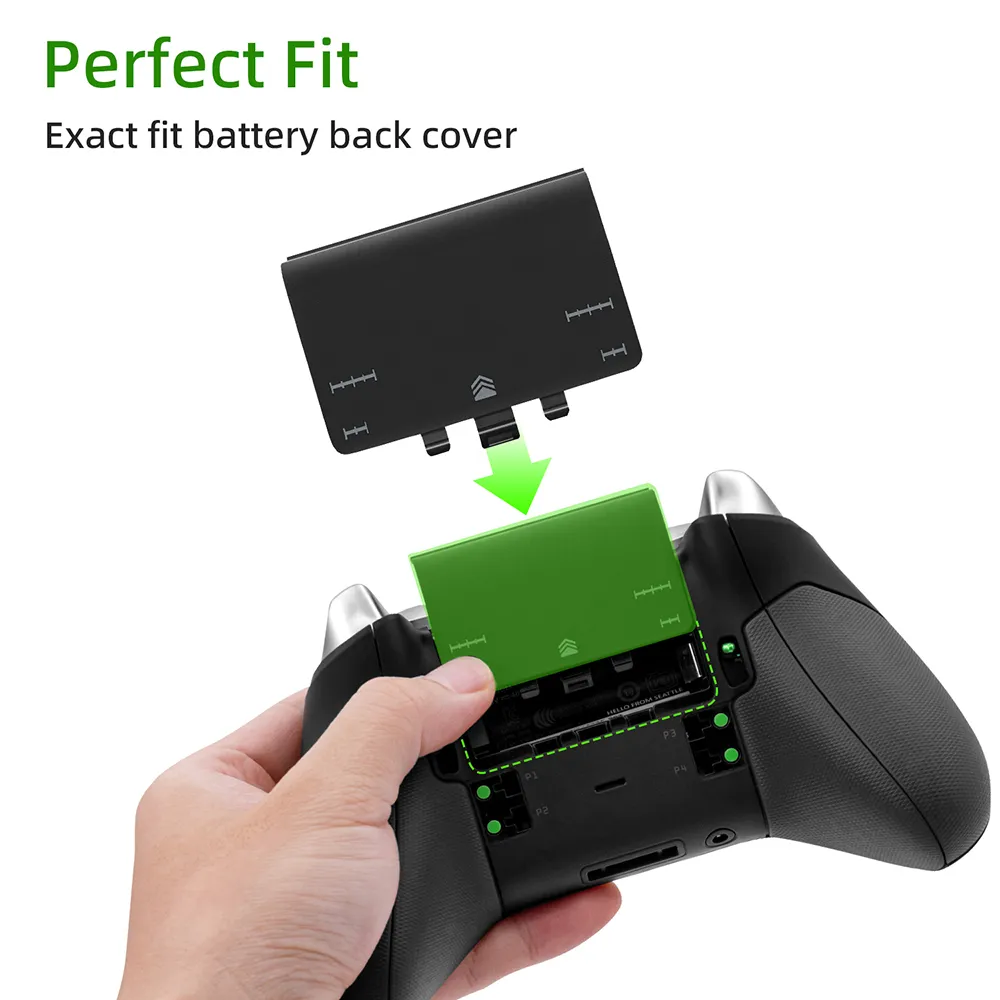 Xbox One Elite 1 Oyun Denetleyicisi GamePad Geri Kapak Oyunu Aksesuarları için Yedek Orijinal Pil Kabuk Kapısı Kapağı - Siyah Hızlı Gemi