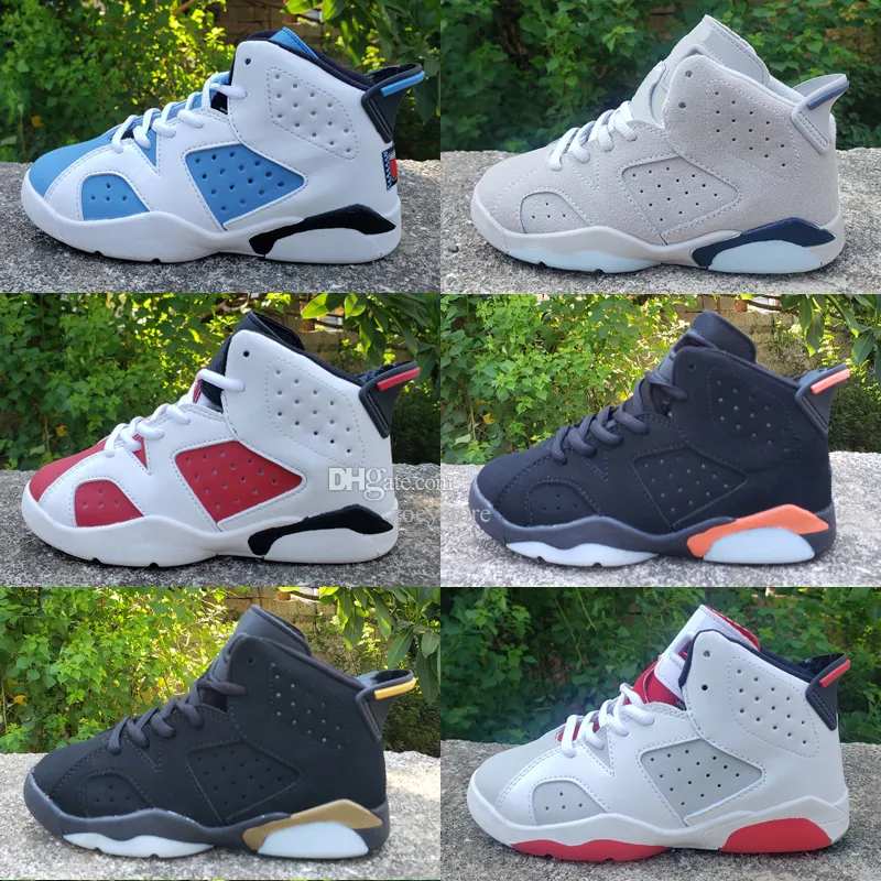 6 6s Kids Big Boy Basketball Shoes Midnight Navy University Blue VI