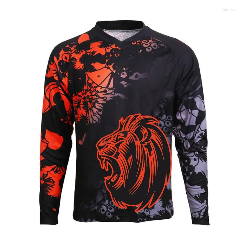 Men's T Shirts 2022 Summer Long Sleeve Downhill Mountain Bike Offroad Motorcycle Jersey Motocross Sportwear Clothing