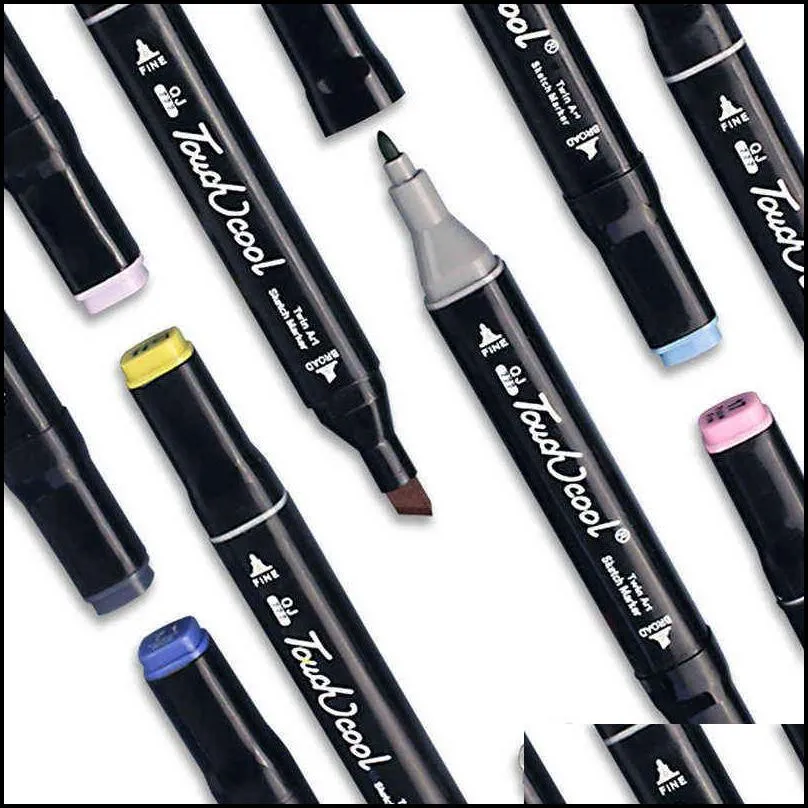 art marker set 12/24/30/36/40/60/80 colors alcohol base s manga sketch drawing pen for dual headed tip 211104
