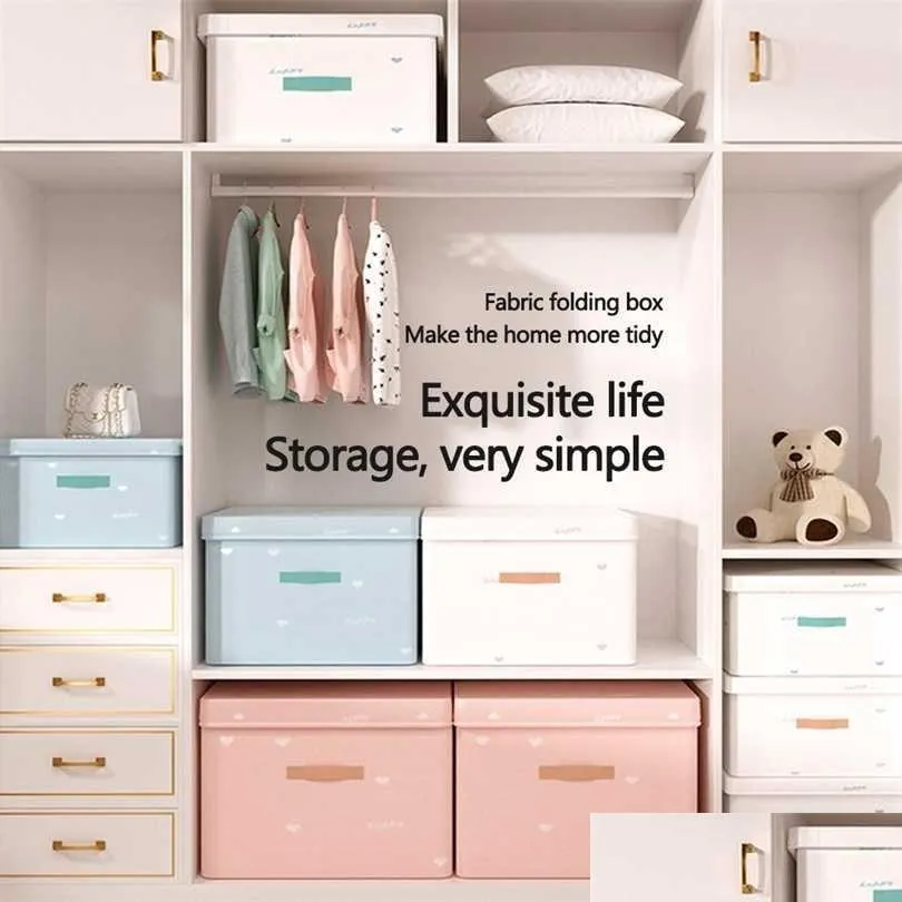 Storage Boxes Bins Foldable Clothes Storage Box Modern Style Household Underwear Panties Socks Organizer For Oxford Cloth Containe Dhvgi