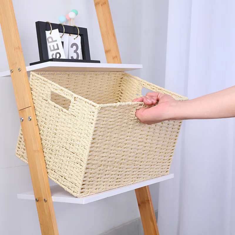 Wicker Storage Basket Stroh gewebter Garderobe, der Snacks aussortiert Schülern Aufbewahrungsspielzeug ohne Futter