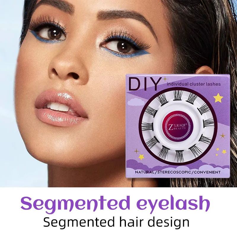 Segmenterade DIY falska ögonfransar naturliga individuella kluster fransar 11mm12mm 13mm 17mm ögonfransar uppsättning för smink