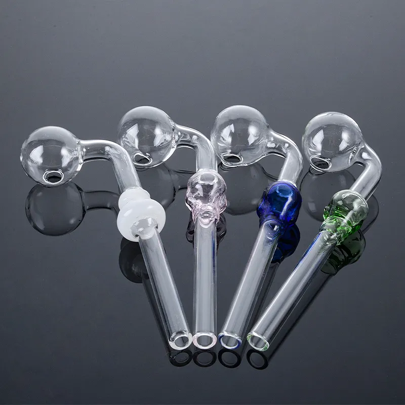 Multi Colors Glass Pipe Skull Style Smoking Pipes Mini Hand Pipe Oil Burner Bubbler Thick Pyrex Tobacco Tools Small Dab Rigs