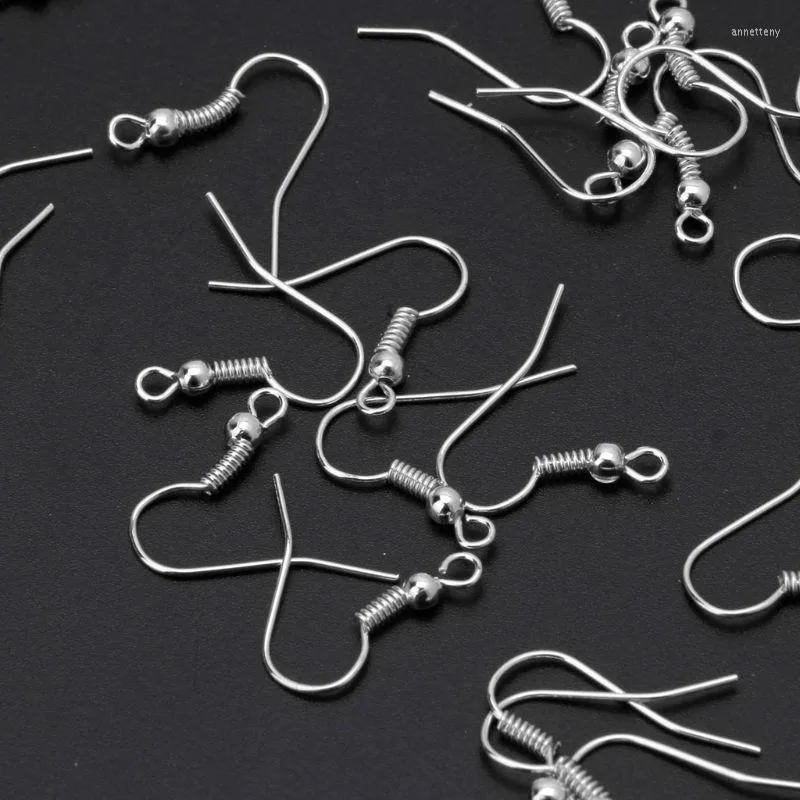 Hoop Earrings 100Pcs Silver Gold Earring Hooks Ear Wires Hypo-allergeni DIY Jewelry Findings E56A
