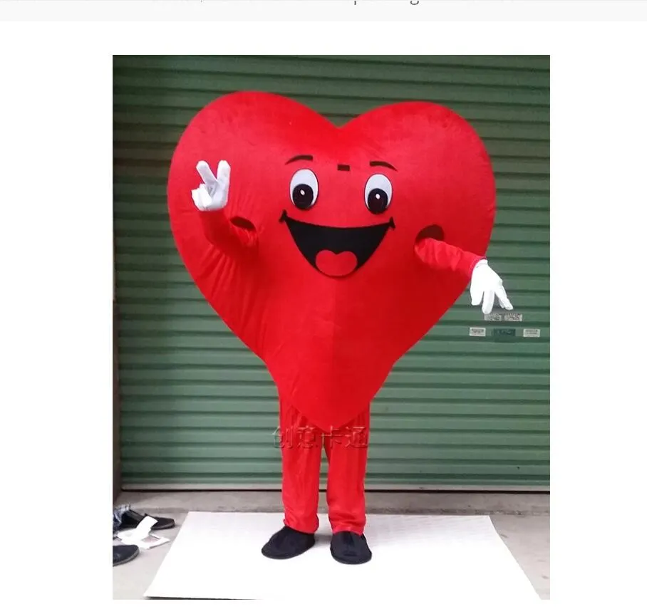 2022 a Vendre comme Hot Sweet Red Heart Costume de mascotte Mascotte Saint Valentin adulte avec de grands yeux tenue de personnage de dessin animé pour mariage