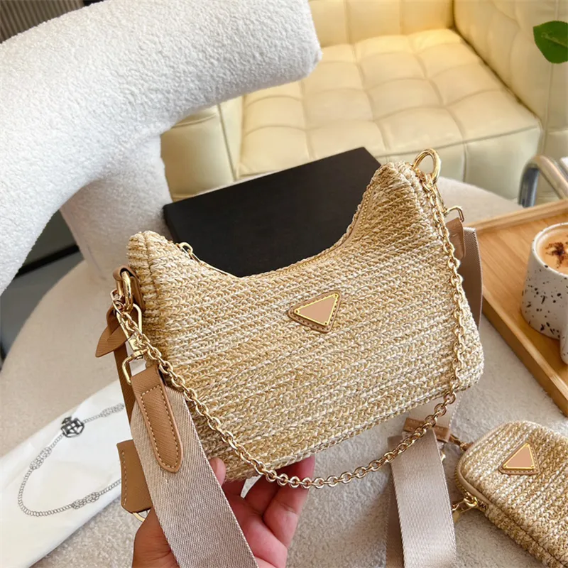 The Shoulder Bag Designer Cross Body Bolsos para mujeres Hombres Crossbody Bags Re Edition 2005 Coconut Fiber Monedero de alta calidad Bolso de mano de lujo