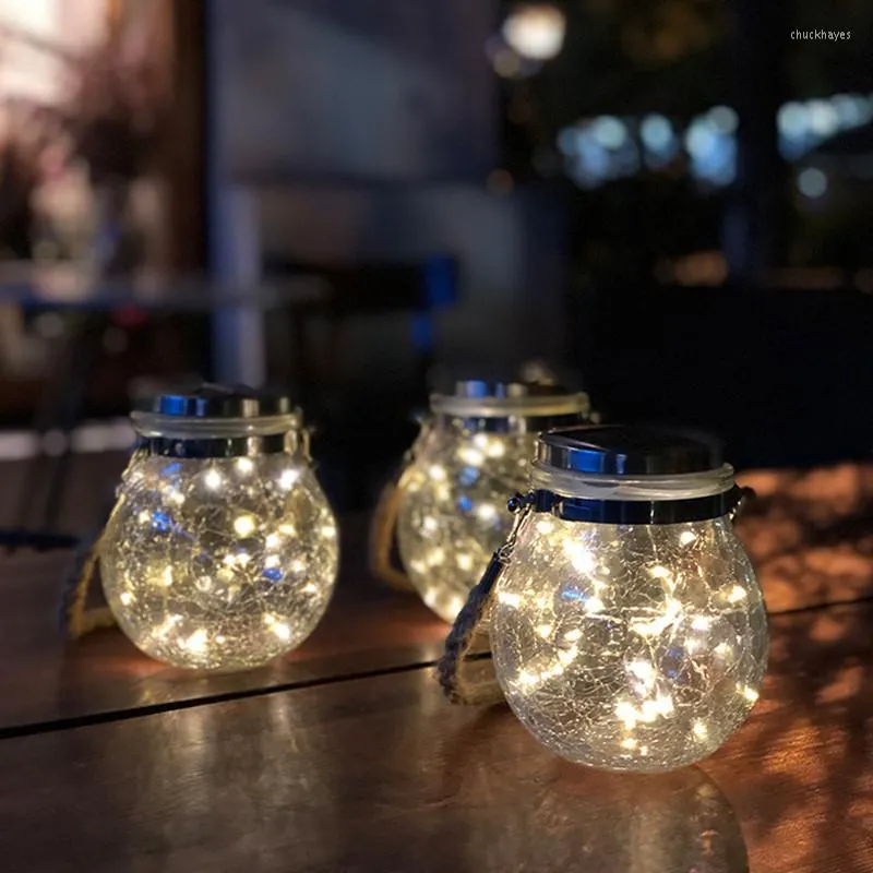 Luzes de Natal ao ar livre LED de fada cenário paisagem vidro abajur lâmpada solar decoração de jardim d'água lampara presente