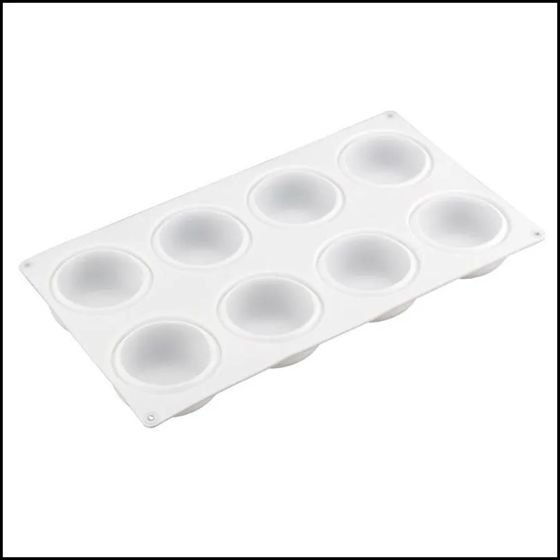 8 hole round shape cake silicone mold for diy bread chocolate dessert brownies baking mould 220601