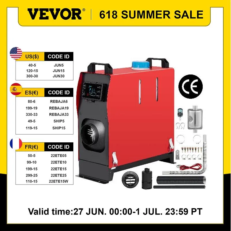 VEVOR 5KW Diesel Air Heater 12V All In One With LCD Switch & Remote Control  Muffler Parking Suitable For Truck Boat Car Trailer From 322,81 €