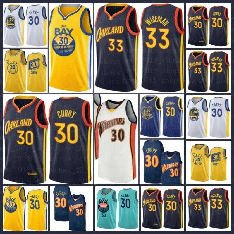 Maglia Stephen Curry 30 Maglie Klay Thompson Basketball James 33 Wiseman Men Draymond 23 Green Andre 9 lguodala