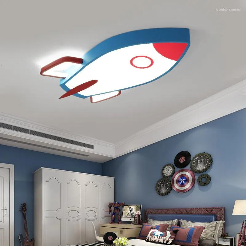 Chandeliers Modern Children LED Ceiling Chandelier Airplane Cartoon Baby Boys Girls Blue Bedroom Home Decorative Lighting