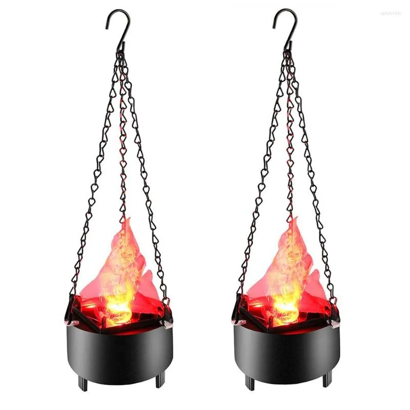 Strings LED Fire Flame Night Light Hangable Dynamic Effect Simulated Decorative Atmosphere Lamp For Party Bar Christmas Decor