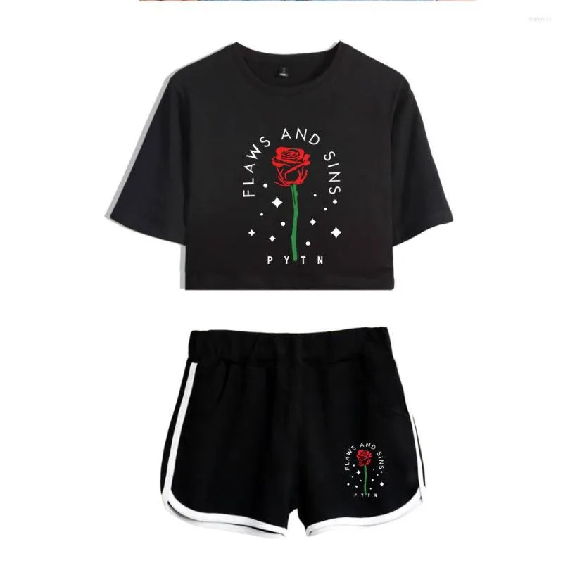 Women's Tracksuits Payton Moormeier Merch Dew Navel T Shirt Short Pants Women Two Piece Set Simplicity Print Sexy Top Summer Homewear