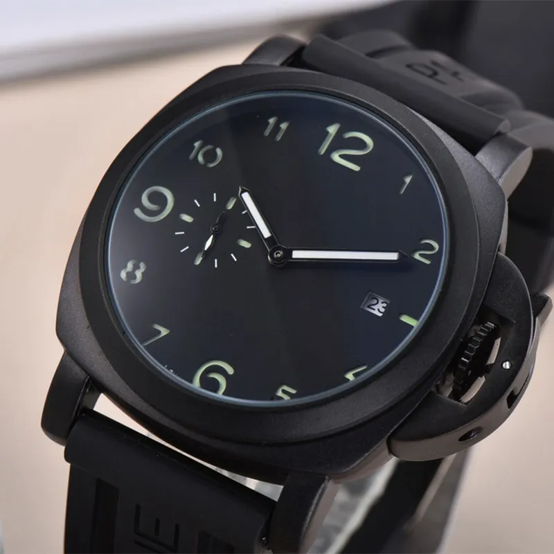 Top luxury brand men's simple fashion watch quartz movement multi-function luminous calendar rubber watches