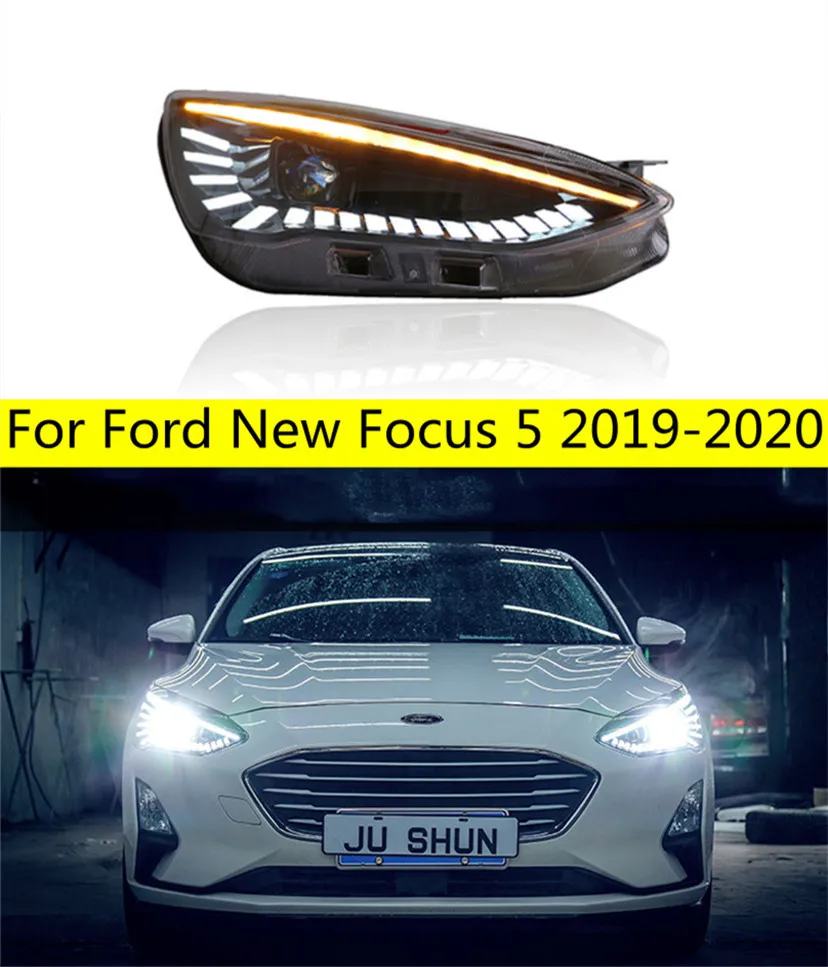 Lampa główna do samochodu 20 19 Ford New Focus 5 Reflektory Mgły Światło dzienne Światła biegowe Drl H7 LED BI XENON CARD AKCESORIA