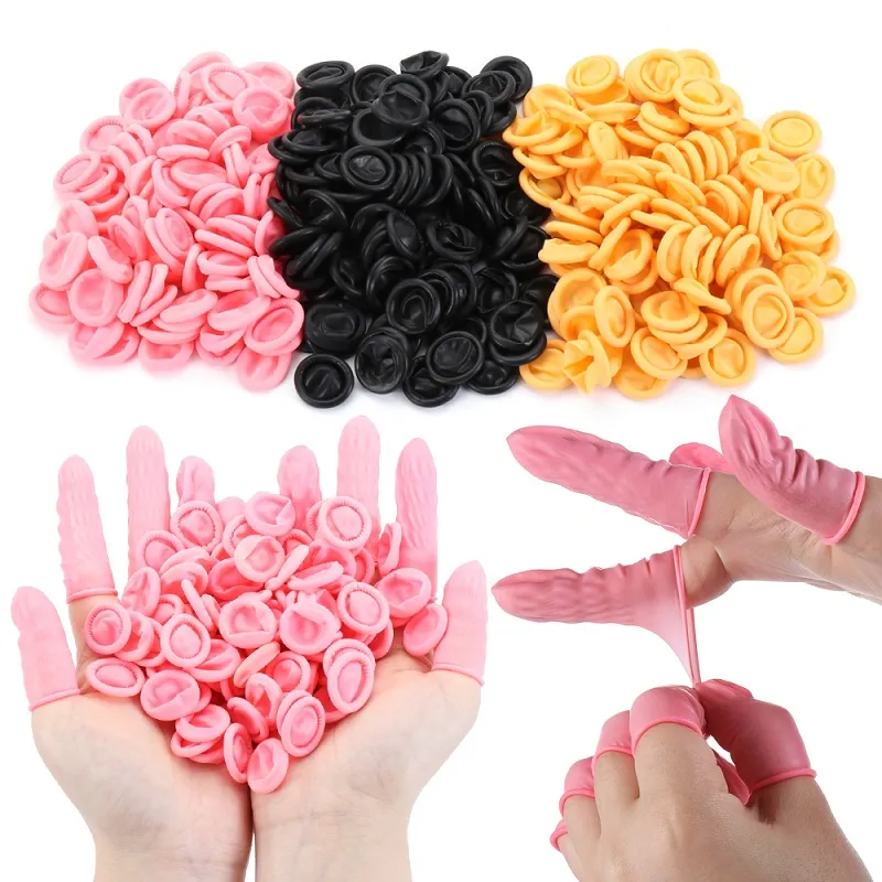 92pcs Pigning réutilisable Cover-doigt Gants en caoutchouc naturel Gants de latex non glip