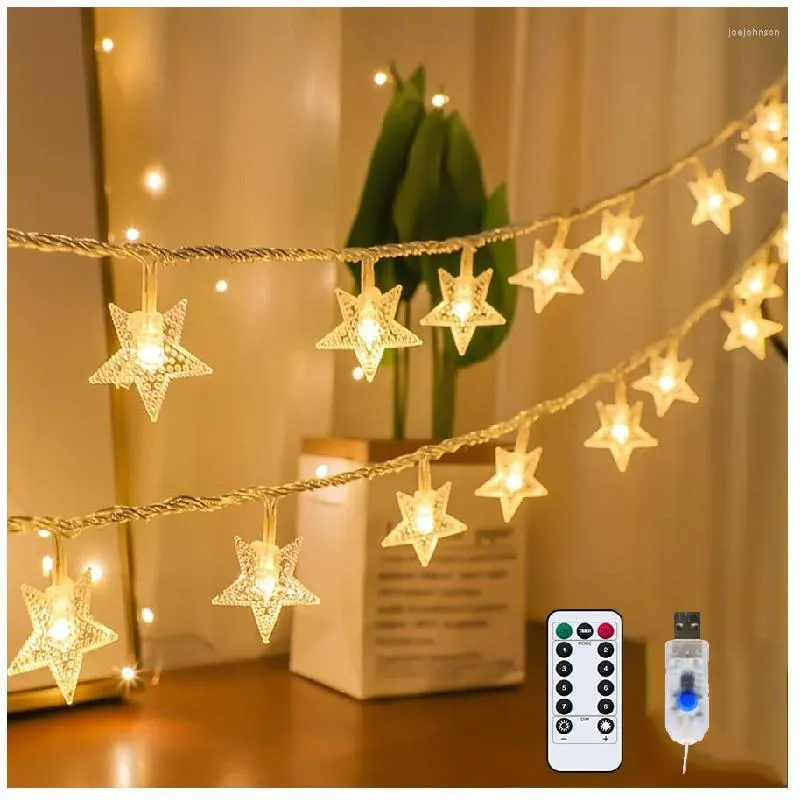 Strings zdalny kontrotolacja USB LED LAKA Wakacyjna gwiazda wakacyjna impreza impreza girlanda dekoracja sypialnia dekoracyjne dziewczęta wróżka