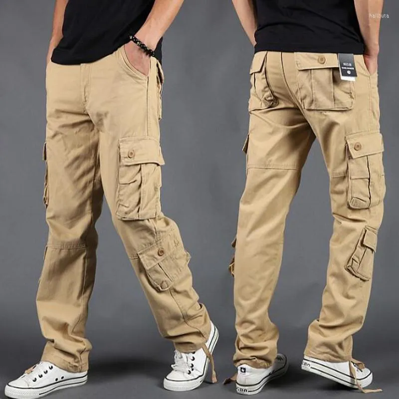 Men's Pants Men's Cargo Mens Casual Multi Pockets Men Outwear Army Straight Slacks Long Trousers Plus Size