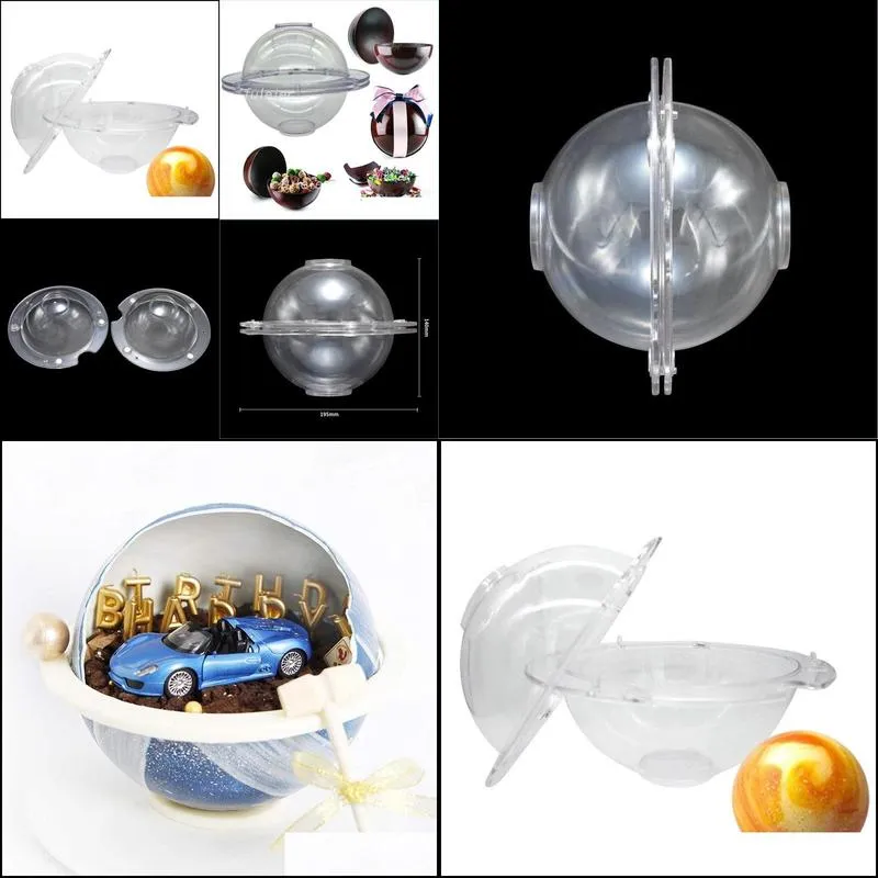 3d big sphere polycarbonate chocolate mold ball molds for baking making bomb cake jelly dome mousse confectionery 220601