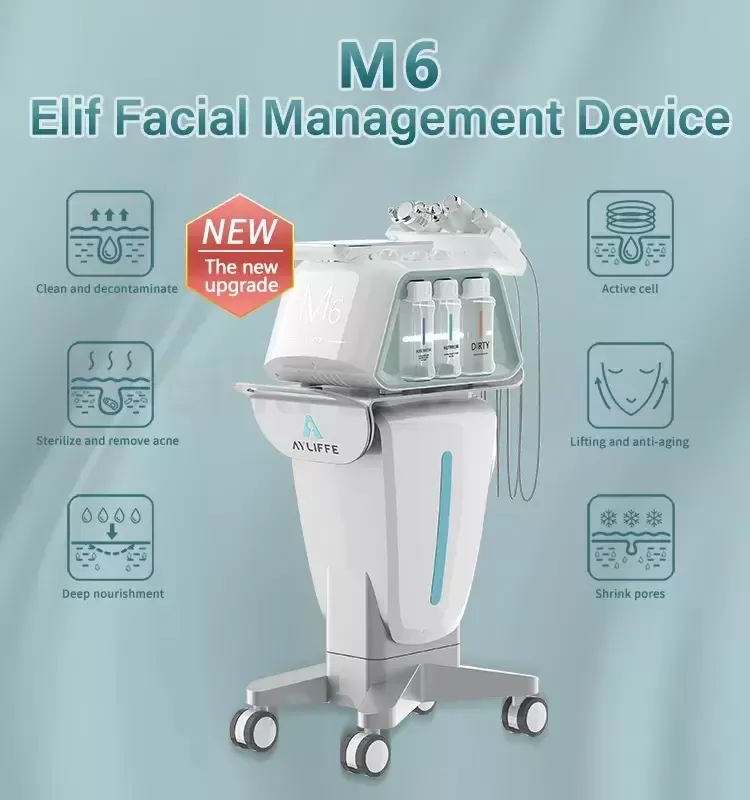 6 en 1 Hydro M6 Facial Dermabrasion Aspirateur Points Noirs Machine à Oxygène Injection d'Eau Plasma Élimination des Points Noirs Nettoyage En Profondeur Pour Salon de Beauté