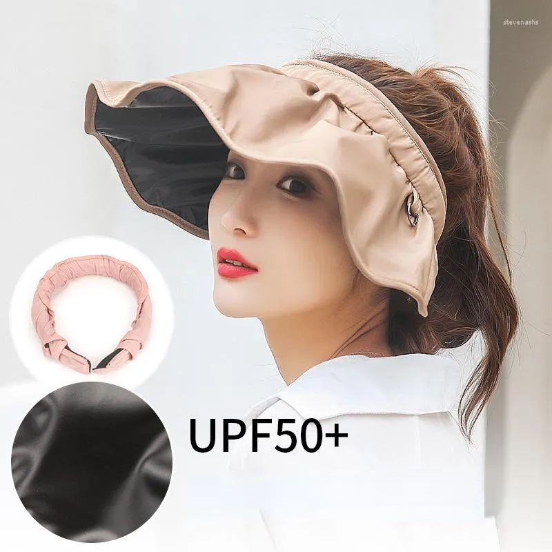 Cappelli larghi brim Summer Suncreen Shell Sun for Women Street Fashion Portable Headband Cappello Sun Shade Big Upf 50 Caps