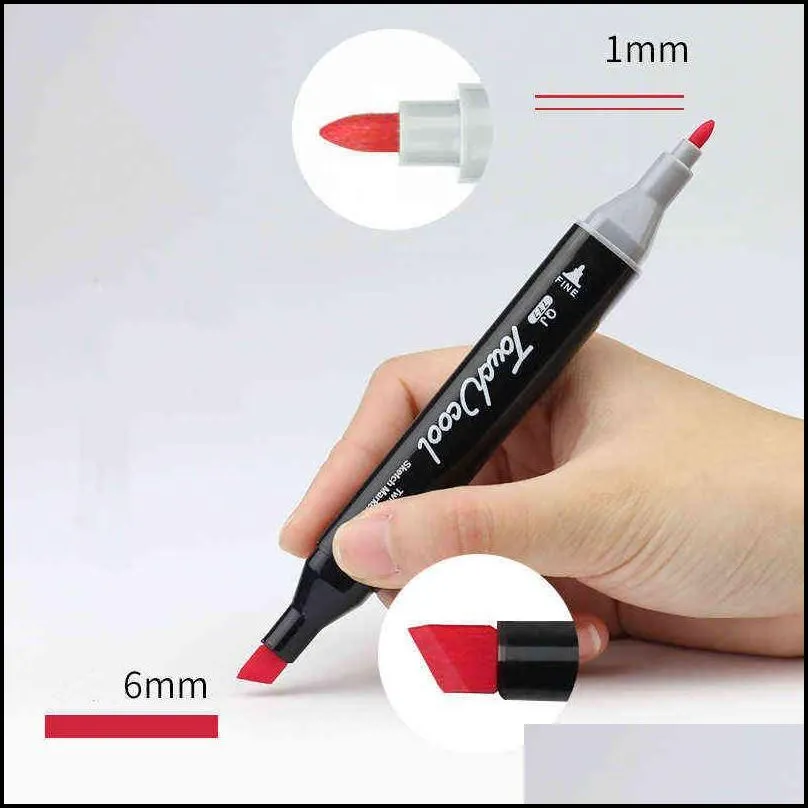 art marker set 12/24/30/36/40/60/80 colors alcohol base s manga sketch drawing pen for dual headed tip 211104