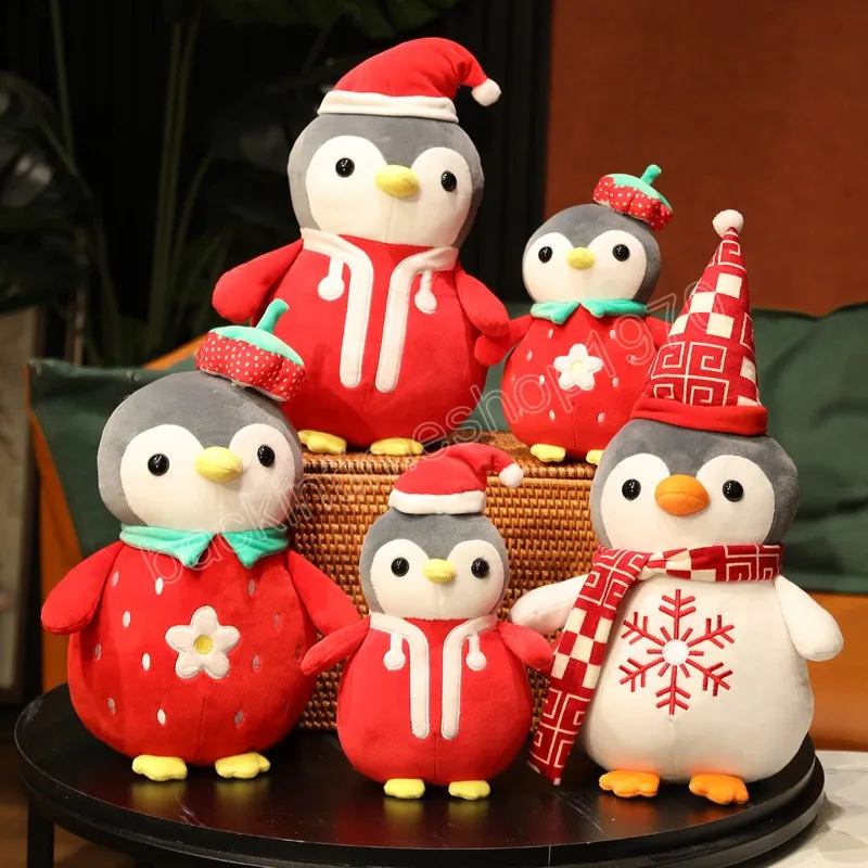 25/35cm Cartoon Christmas Style Penguin Plush Toy Dolls Lovely New Year Pillow Stuffed Soft Penguin Doll Xmas Gifts