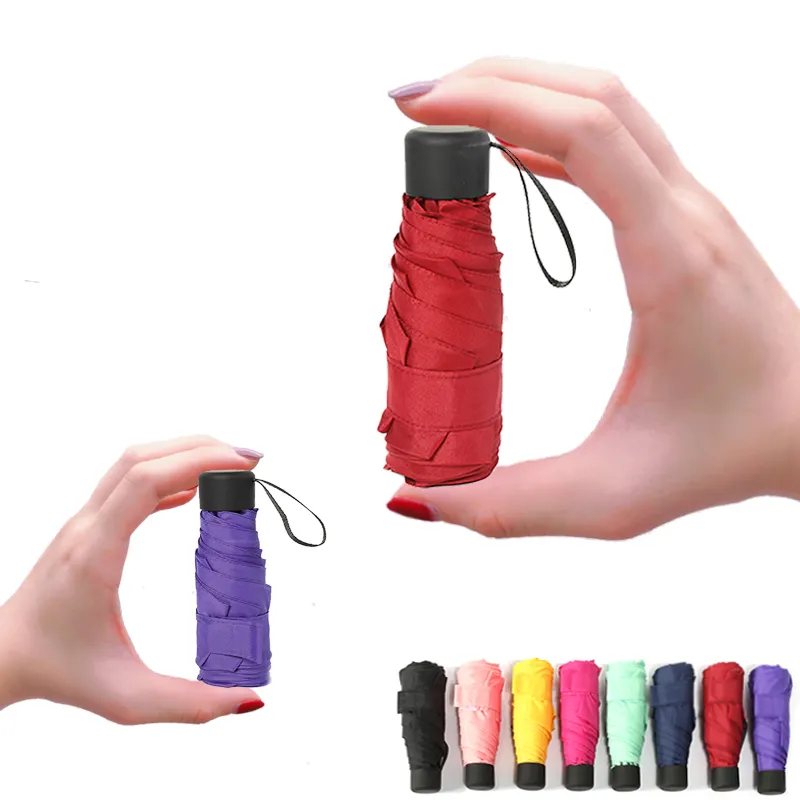 Guarda -chuvas Mini Pocket Guardella Mulheres UV Small 180g Rain Perro imperme￡vel Homem Sun Parasol