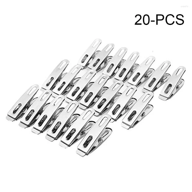 Clothing Storage 20 Pcs Stainless Steel Spring Decoration Loaded Hanging Clothes Towel Bed Sheet Clips Pegs Pins Hangers