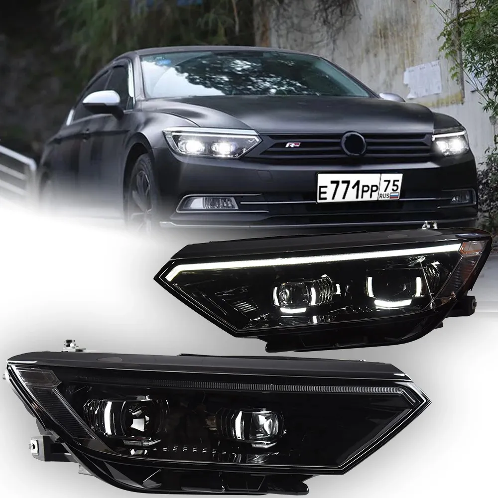 Car Styling Head Lamp for VW Passat B8 LED Headlight Projector Lens 20 15-20 19 Magotan Angel Eye Headlights DRL Automotive