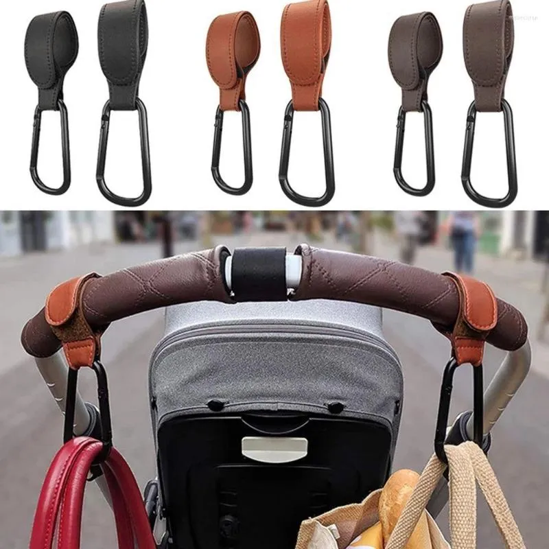 Parti del passeggino 1PC Borsa per bambino in pelle PU Gancio Carrozzina Ruota Accessori per carrello girevole a 360 gradi