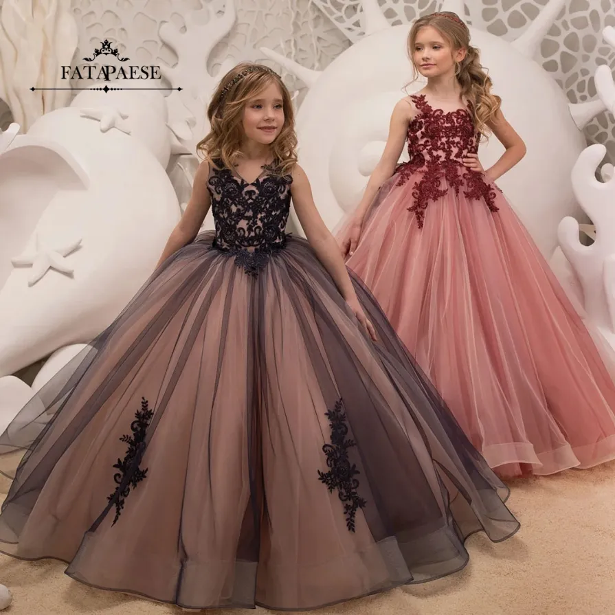 Tiast Tiul Flower Girl Dress Formalne okazja druhna impreza Weddna Pageant urodzinowa sesja zdjęciowa Christma Tutu szat MC2224