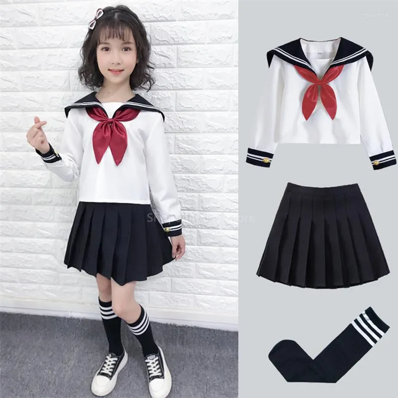 Clothing Sets School Uniforms For Girls Sailor Suit Japanese Anime Cosplay Kids Kindergarten Graduation Primary Student Cute Kawaii