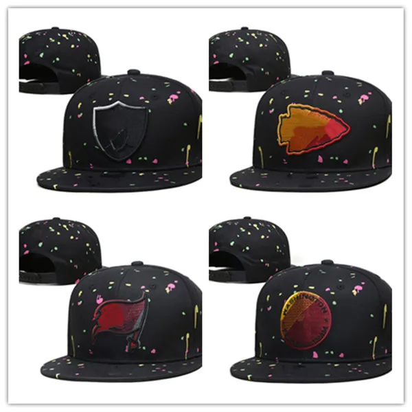 2022 Cappello Snapback nero Cappelli da calcio Cappellino per squadre Snapback regolabile Mix Match Ordina tutti i cappellini