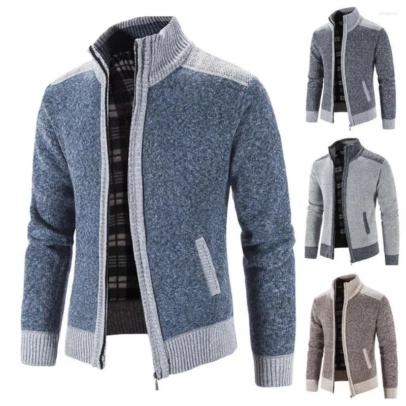 Pulls pour hommes Cardigan pour homme Mode Outwear Patchwork Sweat Léger Tricot