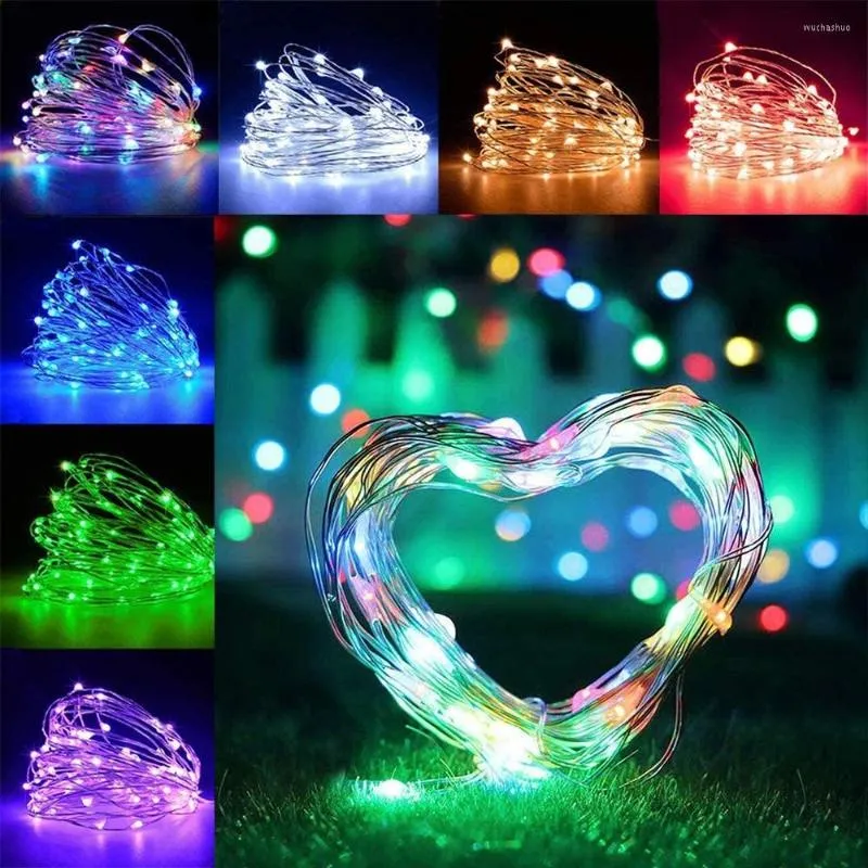 ストリングスDIY LEDバッテリーボックスライトストリングクリスマス装飾防水庭の雰囲気パーティーRBG 2/5/10m
