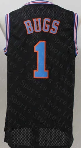 Maillots de basket-ball pour hommes Space Jam Jersey 1 Bugs 23 Michael 2 Daffy Duck 10 Lola Bunny TAZ 1 3 Tweety 22 Bill Murray Curry Blanc Noir Film Tune Squad Maillots