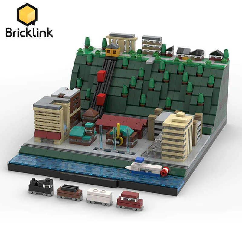 Blocks Bricklink City Skyline Architecture Pittsburgh Pennsylvania - Mount Washington Skyline MOC-63362 Set Building Blocks Toys Gift T221028