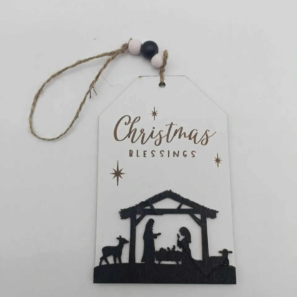 Creative New Wooden Christmas Decoration Pendant Craft Home Party Decor RRA315