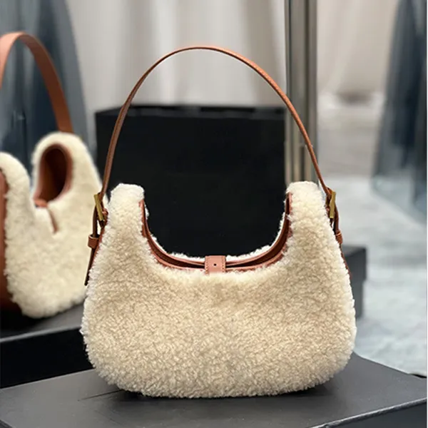 Black Lambswool Tote Bag With Genuine Leather Hollow Out Design Soft Fluffy Hobo Shoulder Bag For Women Christmas Gift From Gdy19600512 276.69 DHgate.Com