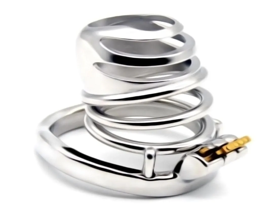 Stainless Steel Male Chastity Device Belt Adult Cock Cage With Curve