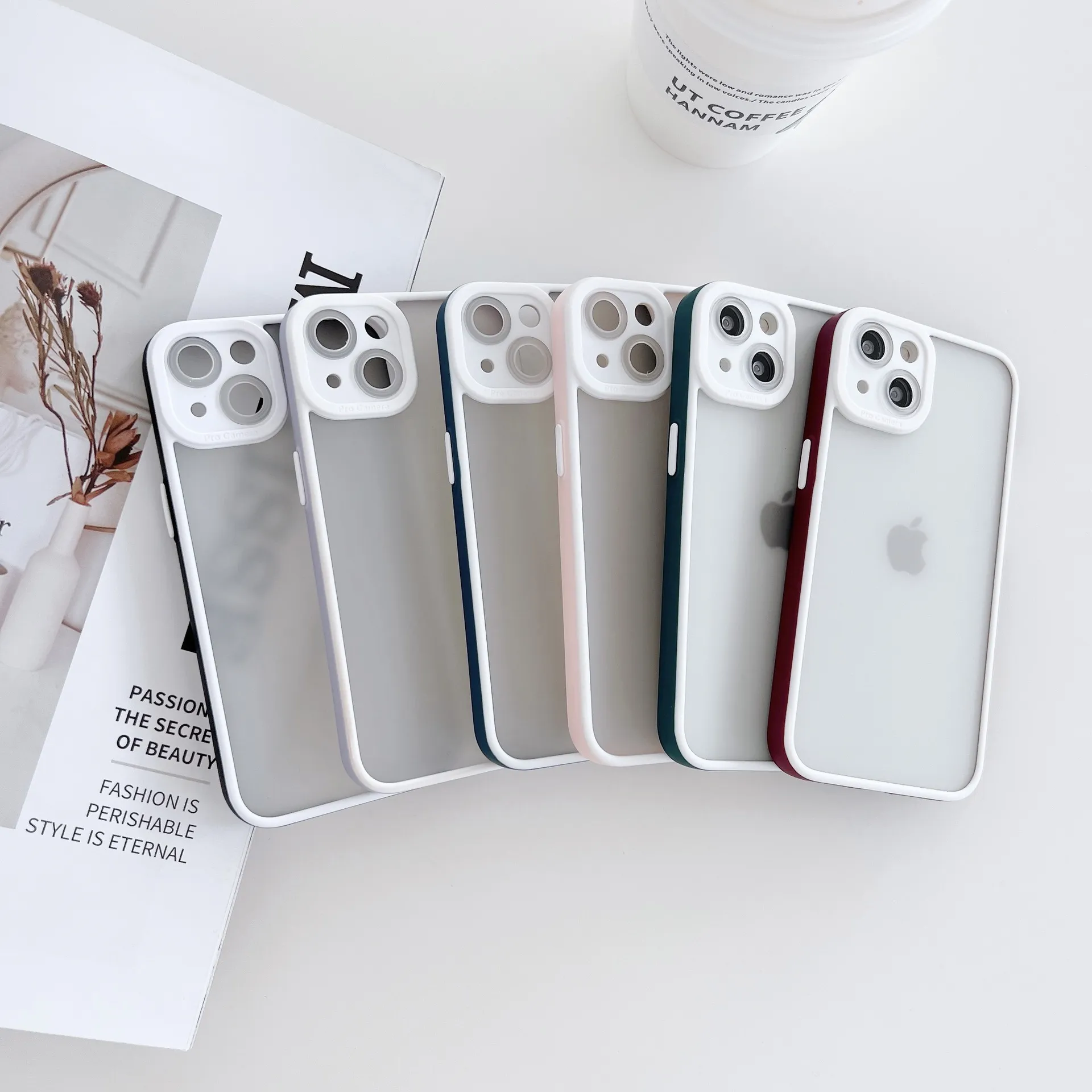 Matte beschermende kisten voor iPhone 14 13 12 11 Pro Max 13Pro X XS Max XR 8 7 Plus mobiel Case Shockproof Frosted Back Cover