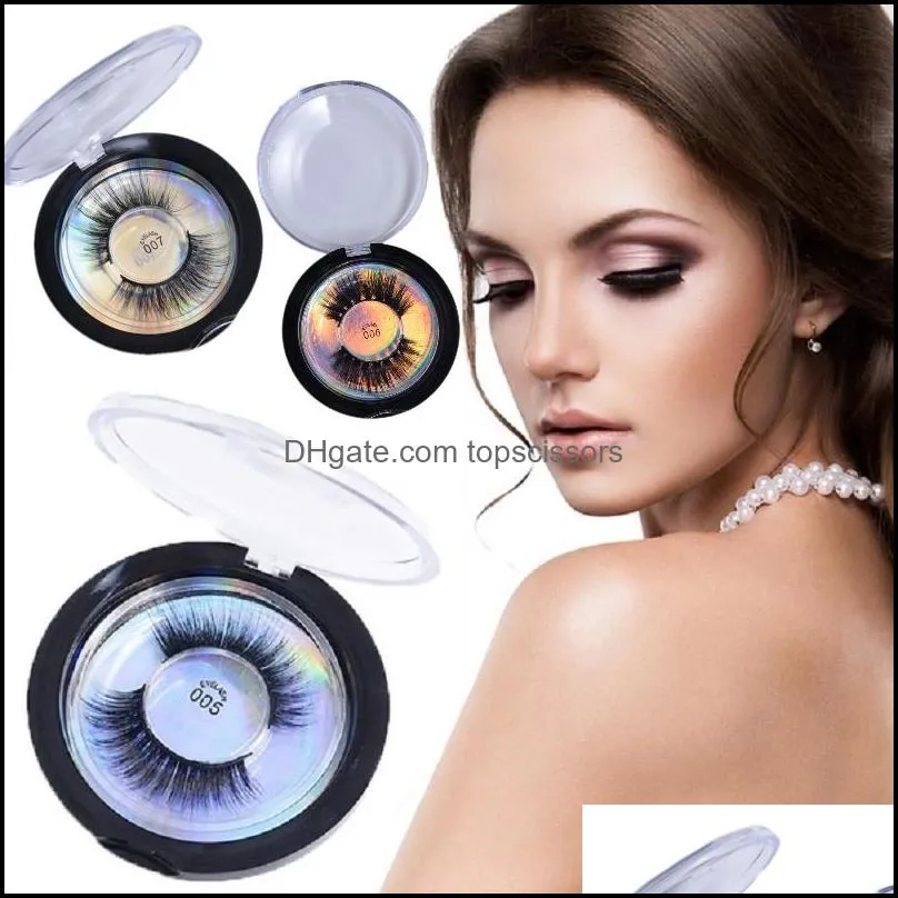 Falska ￶gonfransar 28 Styles Mink Lashes 3D Silk Protein False Eyelashes L￥ngvarig Lash Natural Makeup Laser Round Box Packaging Dro Dhrje