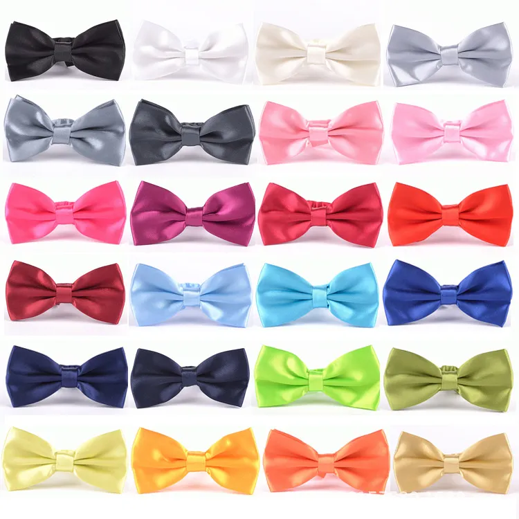 35 colors Mens solid color Bow Ties business gentleman candy color wedding Adjustable tie with snap buttons