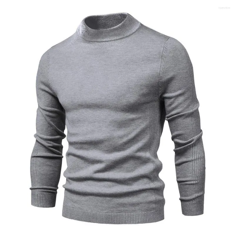 Heren truien schinotch heren trui pure kleur basic katoen pullover herfst winter warme nek gebreide kleren mannelijke kleding